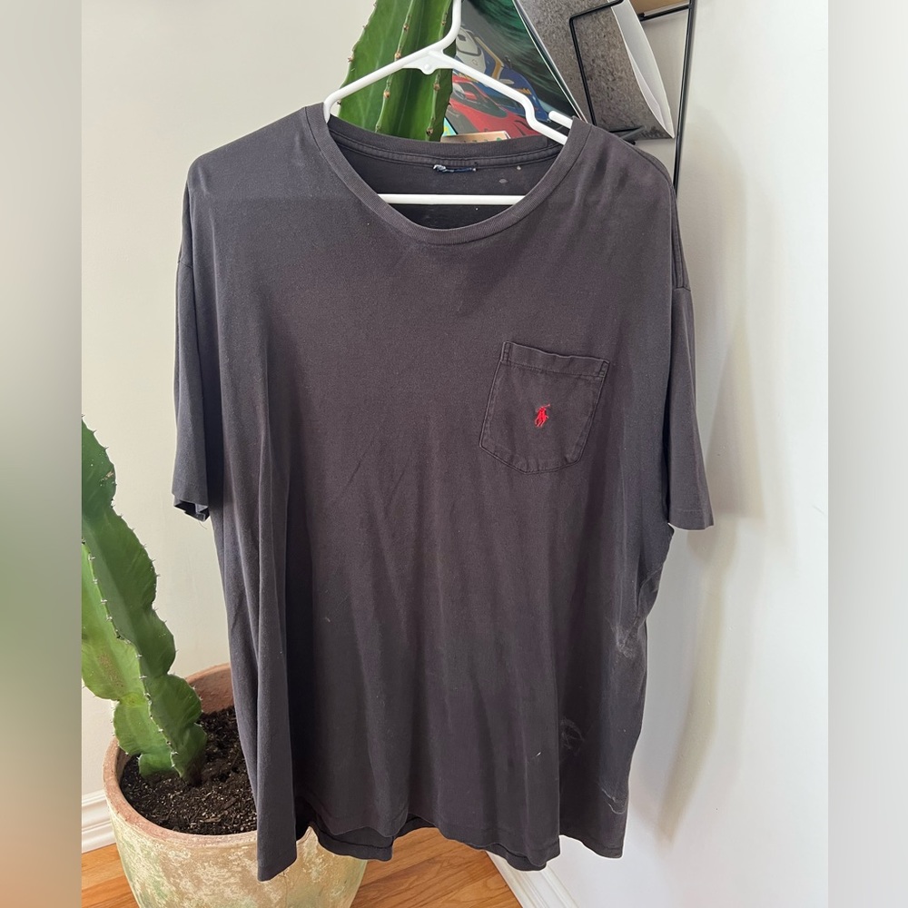 Dark Grey/Washed Black Polo Ralph Lauren T-shirt. Size Large.
